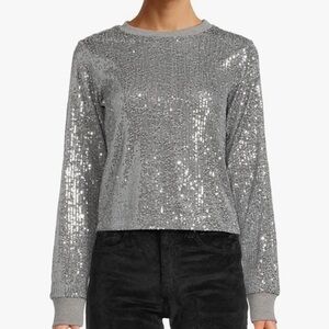 Sanctuary Silver Sequin Shirt